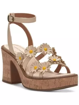 Женские кожаные сандалии Taiza 2 с цветочным принтом и пяткой на пятке Lucky Brand, цвет Vanilla Valencia/P Flowers
