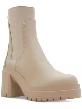 Женские кожаные сапоги Big Mood на блочном каблуке до середины голени Aldo, бежевый