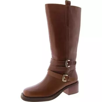 Женские кожаные сапоги Calin на блочном каблуке до колена Steve Madden, коричневый