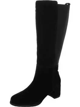 Женские кожаные сапоги до колена Brent шириной до середины икры Naturalizer, цвет Black Suede