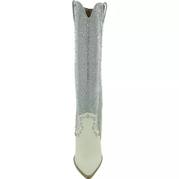 Женские кожаные сапоги до колена Lext на блочном каблуке Steve Madden, цвет White Multi
