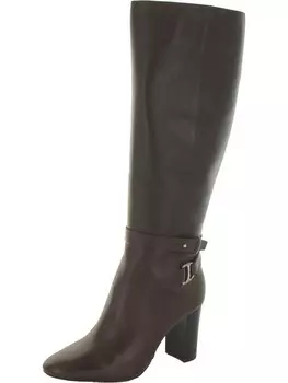 Женские кожаные сапоги до колена на молнии Makenna Lauren Ralph Lauren, цвет Brown Burnished Calf