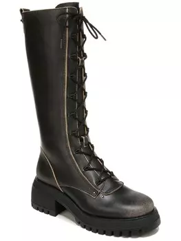 Женские кожаные сапоги до середины икры Jasper с потертостями Franco Sarto, цвет Black Leather