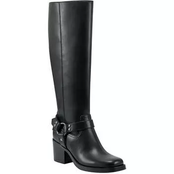 Женские кожаные сапоги LAILE на молнии до колена Marc Fisher, черный