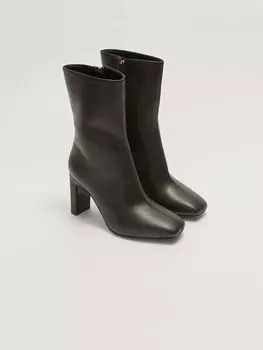 Женские кожаные сапоги на каблуке с застежкой-молнией LCW Steps