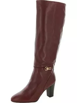 Женские кожаные сапоги Palermo на блочном каблуке до колена Franco Sarto, цвет bordo leather