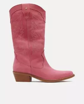 Женские кожаные сапоги розового цвета в ковбойском стиле Cupl, розовый