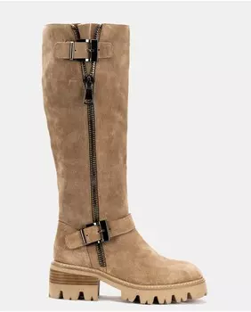 Женские кожаные сапоги с круглым носком Alma en Pena, бежевый