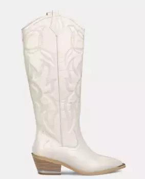 Женские кожаные сапоги с острым носком Alma en Pena, цвет Crema