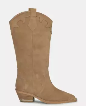 Женские кожаные сапоги с острым носком и каблуком Alma en Pena, коричневый