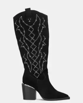 Женские кожаные сапоги с шипами Alma en Pena, черный