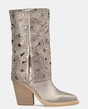 Женские кожаные сапоги с высечкой звезды Alma en Pena, коричневый