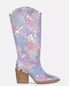 Женские кожаные сапоги в ковбойском стиле с острыми носами Alma en Pena, синий