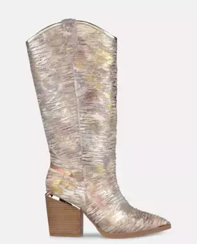 Женские кожаные сапоги в ковбойском стиле с острыми носами Alma en Pena, бежевый