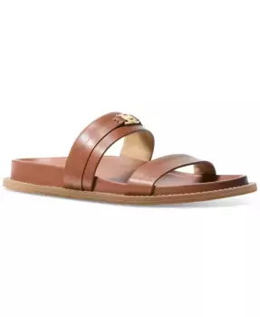 Женские кожаные шлепанцы Mandy Michael Kors, коричневый