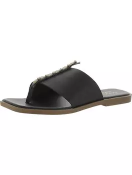 Женские кожаные шлепанцы MEGS со стразами Franco Sarto, цвет Black Leather