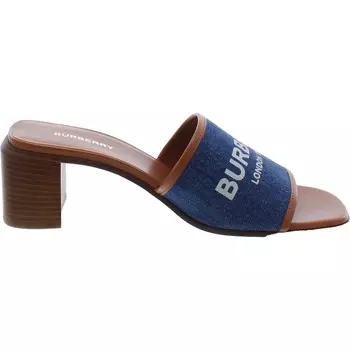 Женские кожаные слипоны на каблуке Wilma 55 Burberry, цвет Tan/Denim