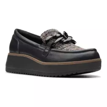 Женские кожаные слипоны Zylah May Clarks, цвет black combi textile