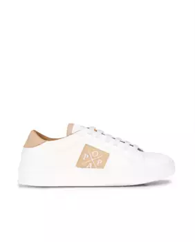 Женские кожаные спортивные туфли на эластичных шнурках Popa, бежевый