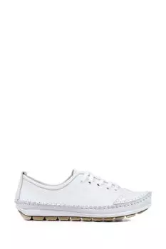 Женские кожаные спортивные туфли на шнуровке Pavers, белый