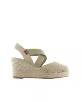 Женские кожаные танкетки эспадрильи эластичного кроя Vidorreta, бежевый