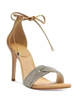 Женские кожаные туфли Andy с открытым носком на каблуке SCHUTZ, цвет nude