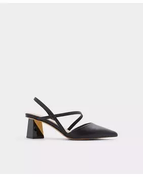Женские кожаные туфли черного цвета с острым носком Aldo, черный