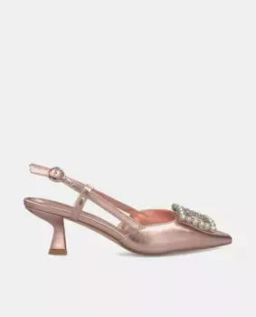 Женские кожаные туфли-лодочки с квадратной застежкой Alma en Pena, розовый