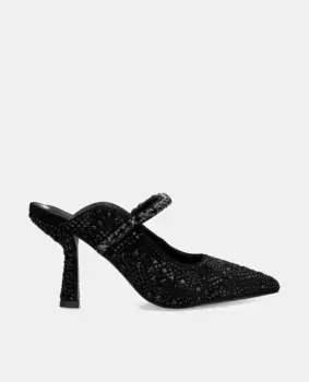 Женские кожаные туфли-лодочки с пяткой на пятке Alma en Pena, черный