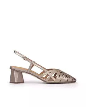 Женские кожаные туфли-лодочки с пяткой на пятке Pedro Miralles, цвет Crema