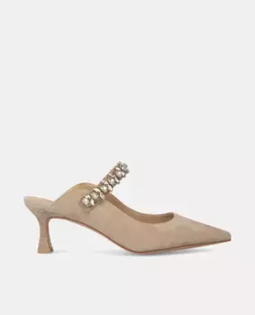 Женские кожаные туфли-лодочки с пяткой на пятке Alma en Pena, бежевый