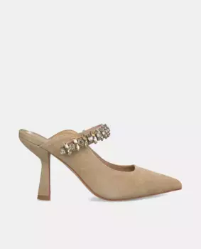 Женские кожаные туфли-лодочки с пяткой на пятке Alma en Pena, бежевый