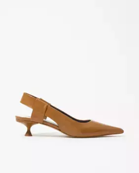 Женские кожаные туфли-лодочки с пяткой на пятке Bimba y Lola, коричневый