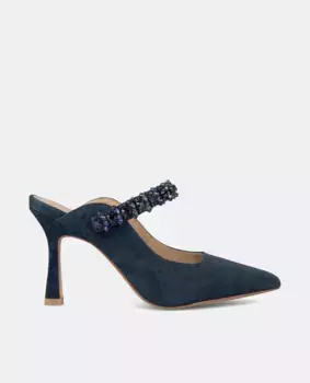 Женские кожаные туфли-лодочки с пяткой на пятке Alma en Pena, цвет Azul ndigo