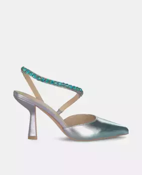 Женские кожаные туфли-лодочки с пяткой на пятке Alma en Pena, синий