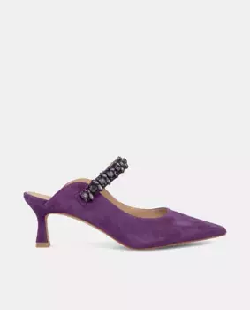 Женские кожаные туфли-лодочки с ремешком из стразов Alma en Pena, фиолетовый