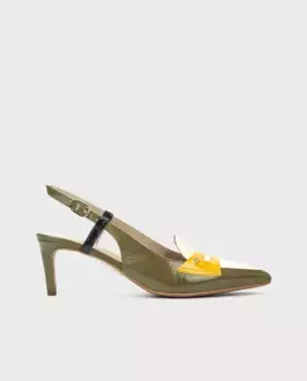 Женские кожаные туфли-лодочки с застежкой-пряжкой и каблуком-шпилькой зеленого цвета Martinelli, зеленый