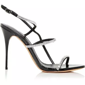 Женские кожаные туфли-лодочки Sally Zircone Stilletto Alexandre Birman, цвет Black/Crystal Silver