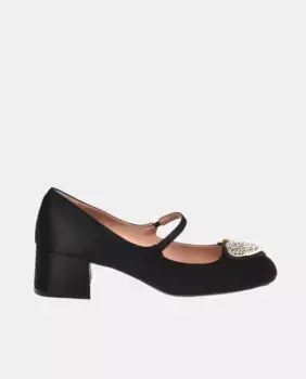 Женские кожаные туфли Мэри Джейн с блочным каблуком Love Moschino, черный