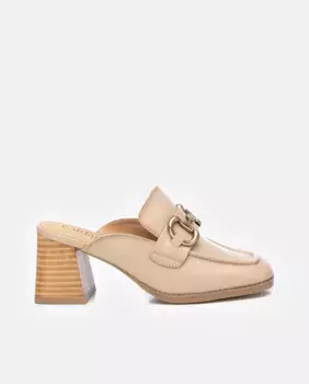 Женские кожаные туфли-мокасины с каблуком Carmela, бежевый