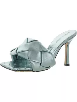 Женские кожаные туфли на каблуке Lido Bottega Veneta, цвет Blue/Icy Moon