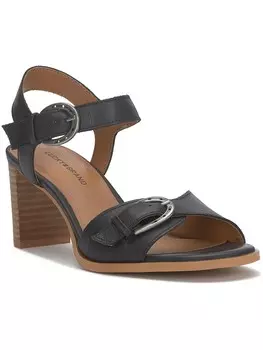 Женские кожаные туфли на каблуке Luseal с ремешком на щиколотке Lucky Brand, черный