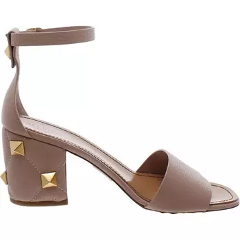 Женские кожаные туфли на каблуке с ремешком на щиколотке Valentino Garavani, цвет Rose Can