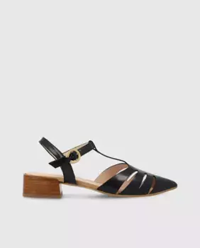 Женские кожаные туфли на плоской подошве с пряжкой Lodi, черный