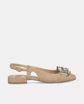 Женские кожаные туфли на плоской подошве с круглым носком Alma en Pena, коричневый