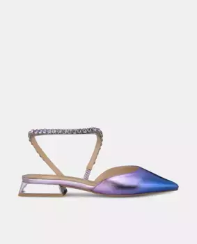 Женские кожаные туфли на плоской подошве с острым носком Alma en Pena, фиолетовый