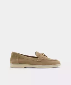 Женские кожаные туфли на плоской подошве с круглым носком Aldo, бежевый