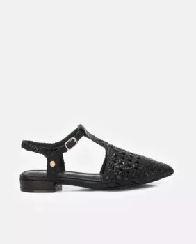 Женские кожаные туфли на плоской подошве с застежкой-пряжкой и открытым задником Carmela, черный