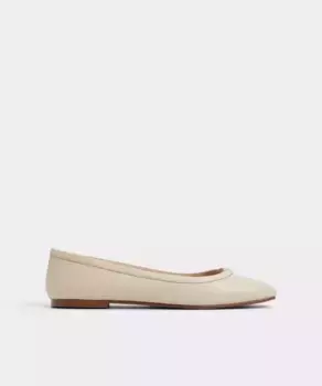 Женские кожаные туфли на плоской подошве с квадратным носком Aldo, бежевый