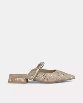 Женские кожаные туфли на плоской подошве с острым носком Alma en Pena, бежевый